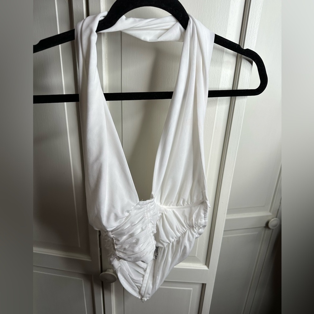 SHAREEN COLLECTIONS Austria size 8 white halter cinched top